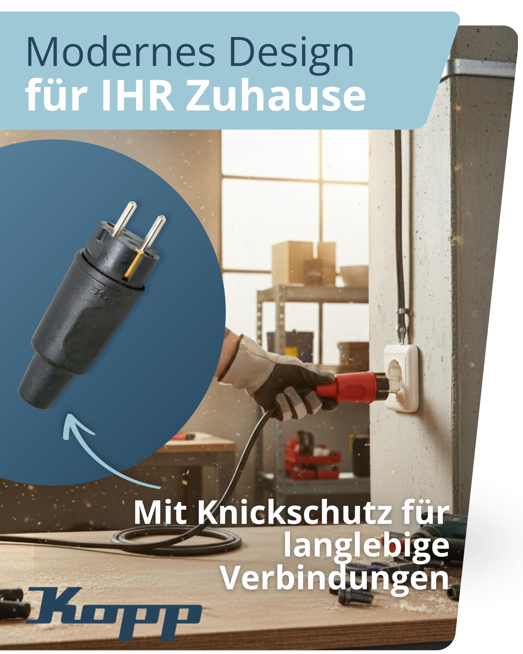 kopp-schutzkontakt-vollgummistecker-schwarz-ip44-16a-250v image 3