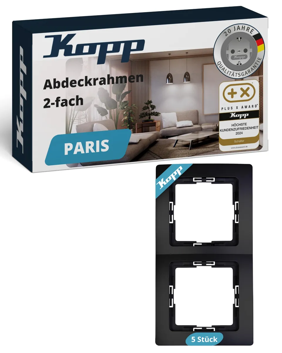kopp-paris-2-fach-abdeckrahmen-matt-schwarz-8-3-x-15-4-cm-5-st-ck image 1