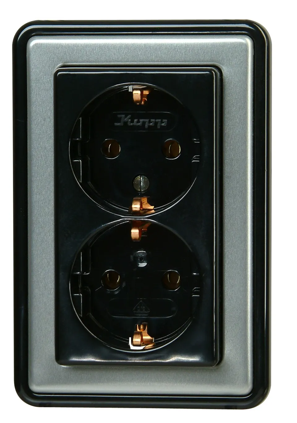 kopp-vision-steckdose-2-fach-118320087-stahl-16a-250v-ip20 image 1