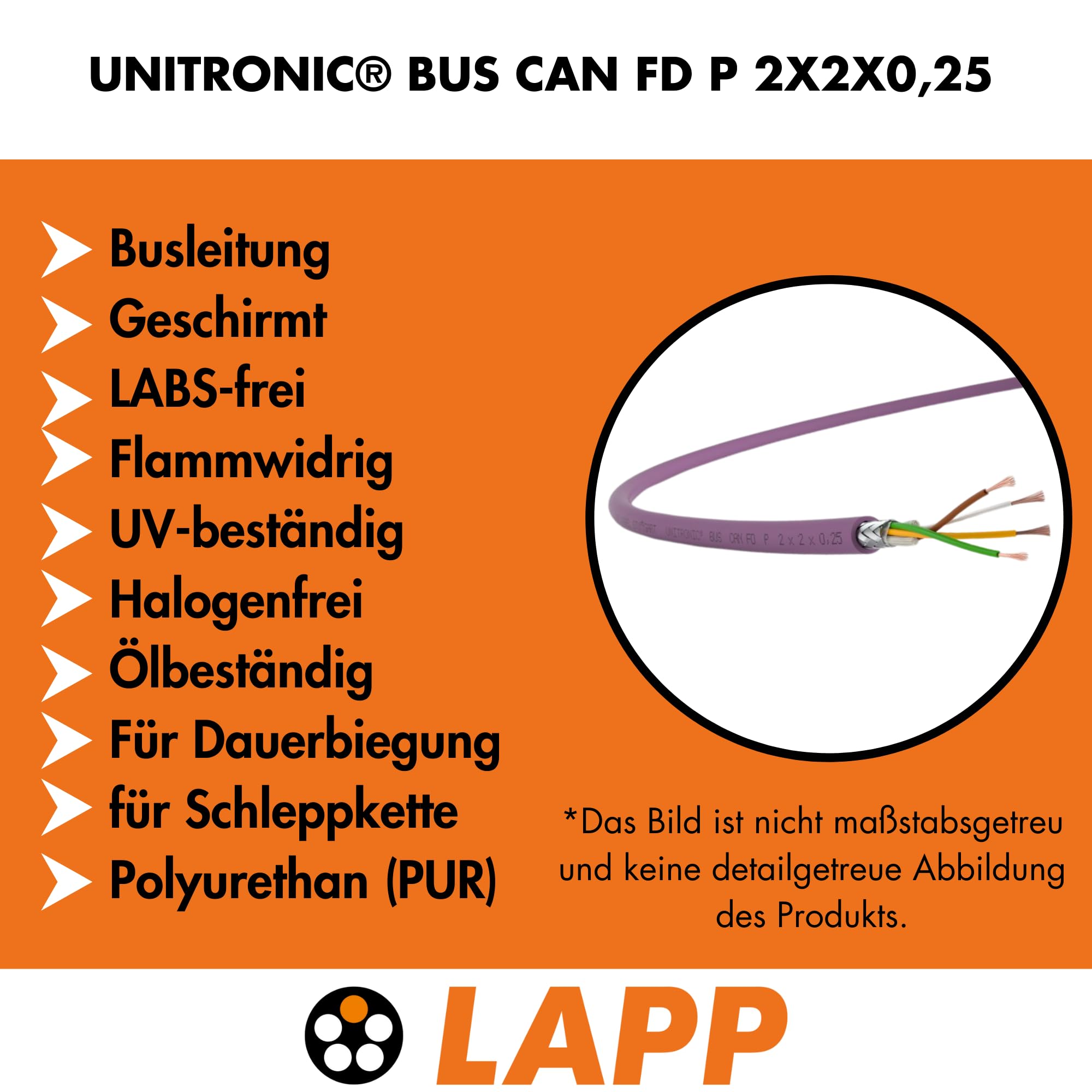lapp-unitronic-bus-can-fd-p-busleitung-2x2x0-25-mm-pur-10-m image 2
