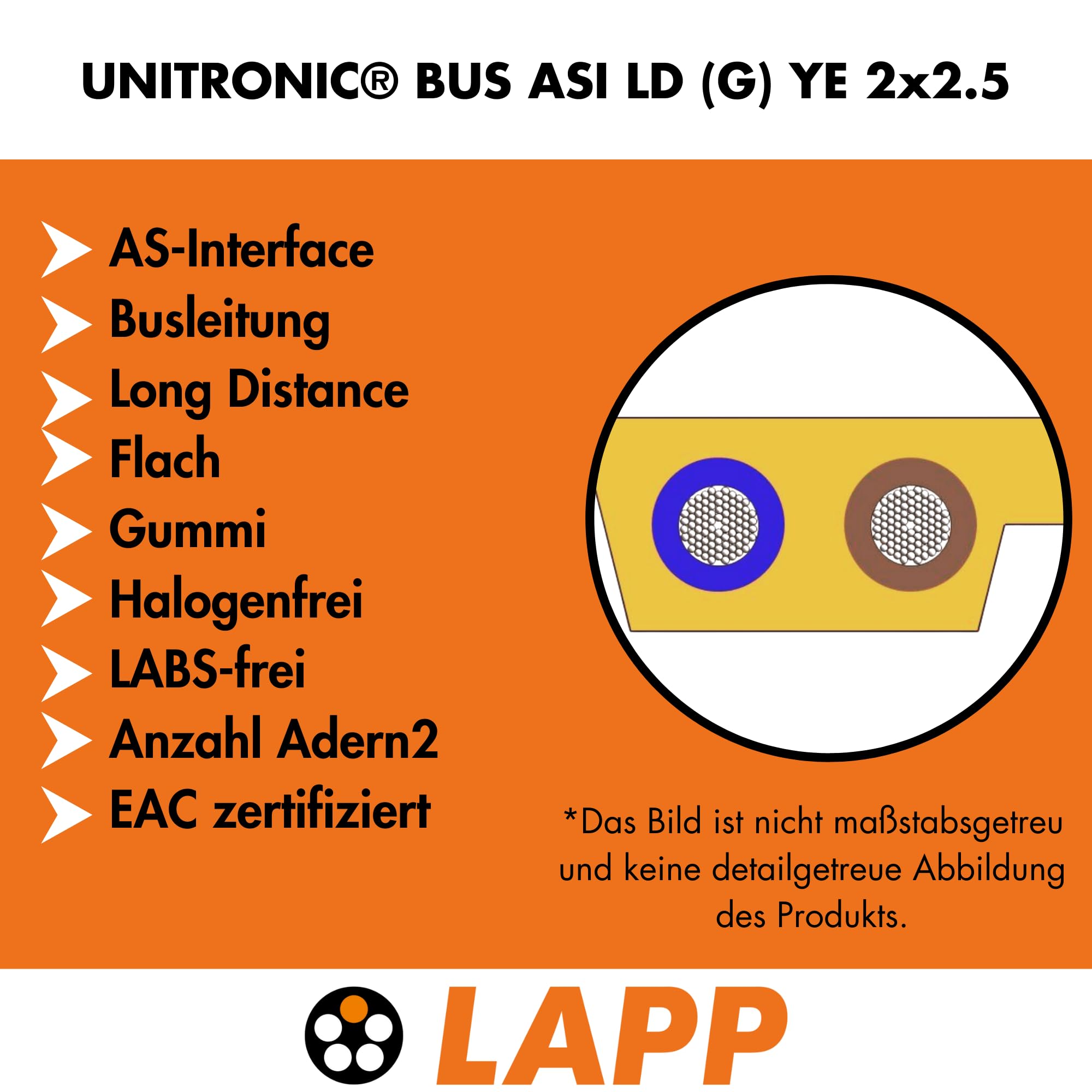 lapp-unitronic-bus-asi-ld-g-busleitung-2x2-5-mm-gelb-10m-as-i-flachkabel image 2