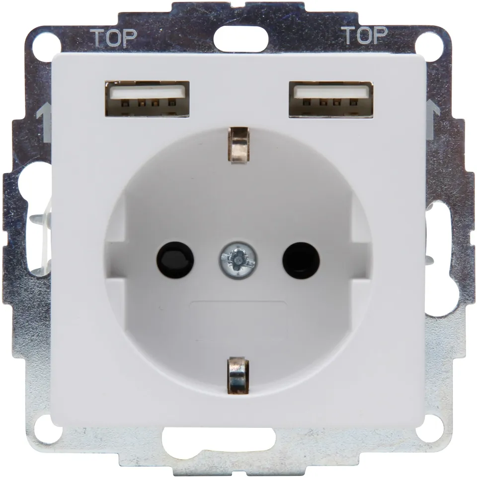 kopp-athenis-schutzkontakt-steckdose-1-fach-mit-2x-usb-grau image 1